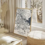 affiche carte amsterdam salon beige.webp