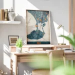 affiche carte bali vintage bureau.webp