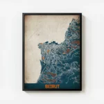 affiche carte beirut vintage avec cadre.webp