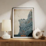 affiche carte beirut vintage meuble.webp