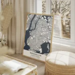 affiche carte brooklyn salon beige.webp
