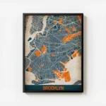affiche carte brooklyn vintage avec cadre.webp