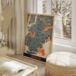 affiche carte brooklyn vintage salon beige.webp