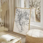 affiche carte cairo salon beige.webp