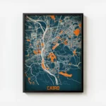 affiche carte cairo vintage avec cadre.webp