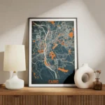 affiche carte cairo vintage meuble.webp