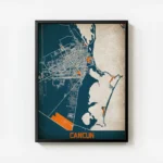 affiche carte cancun vintage avec cadre.webp