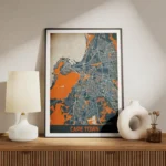affiche carte cape town vintage meuble.webp