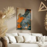 affiche carte cape town vintage salon.webp