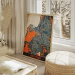 affiche carte cape town vintage salon beige.webp