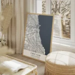 affiche carte chicago salon beige.webp
