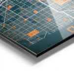 affiche carte chicago vintage aluminium.webp