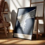 affiche carte dakar encadre.webp