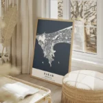 affiche carte dakar salon beige.webp