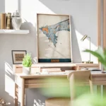 affiche carte dakar vintage bureau.webp