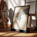 affiche carte dakar vintage encadre.webp