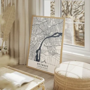 affiche carte detroit salon beige.webp