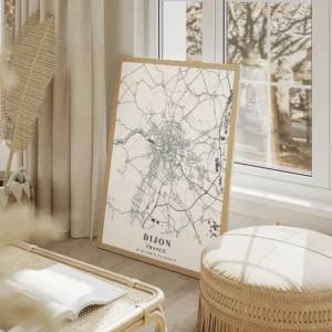 affiche carte dijon salon beige.webp