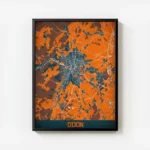 affiche carte dijon vintage avec cadre.webp