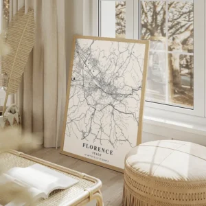 affiche carte florence salon beige.webp