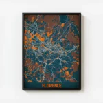 affiche carte florence vintage avec cadre.webp