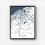 affiche carte havana avec cadre.webp