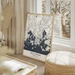affiche carte helsinki salon beige.webp