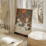 affiche carte helsinki vintage salon beige.webp