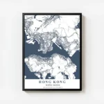 affiche carte hong kong avec cadre.webp