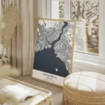 affiche carte istanbul salon beige.webp