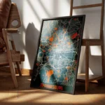 affiche carte johannesburg vintage encadre.webp