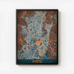 affiche carte kyoto vintage avec cadre.webp