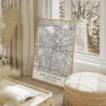 affiche carte los angeles salon beige.webp