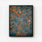 affiche carte manchester vintage avec cadre.webp