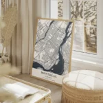affiche carte montreal salon beige.webp