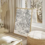 affiche carte new delhi salon beige.webp