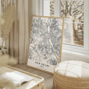 affiche carte new delhi salon beige.webp