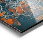 affiche carte new delhi vintage aluminium.webp