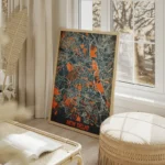 affiche carte new delhi vintage salon beige.webp