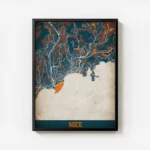 affiche carte nice vintage avec cadre.webp