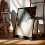 affiche carte nice vintage encadre.webp