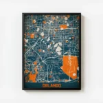 affiche carte orlando vintage avec cadre.webp