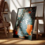 affiche carte orlando vintage encadre.webp