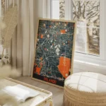 affiche carte orlando vintage salon beige.webp