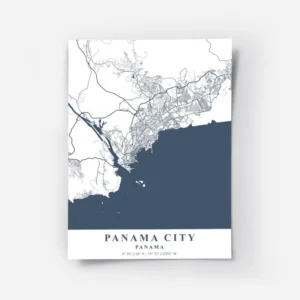 affiche carte panama city.webp
