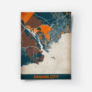 affiche carte panama city vintage.webp