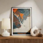 affiche carte panama city vintage meuble.webp