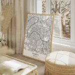 affiche carte paris salon beige.webp