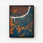 affiche carte perth vintage avec cadre.webp