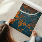 affiche carte perth vintage en rouleau.webp